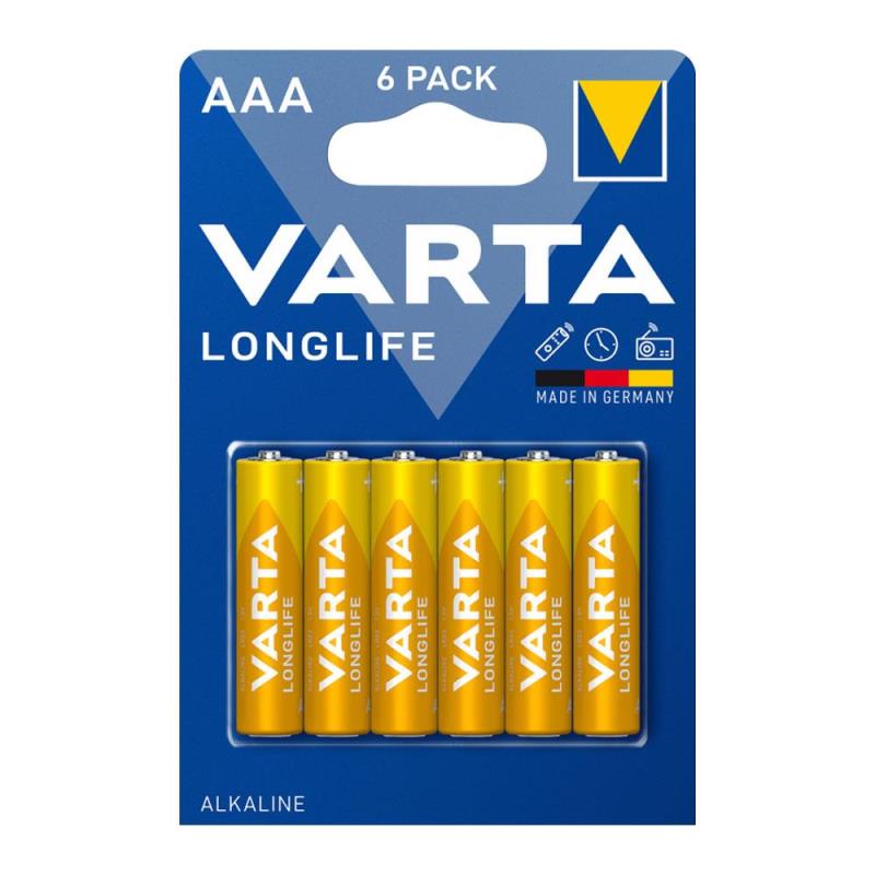 Μπαταρία Alkaline Varta Longlife AAA LR03 (6 τεμ)