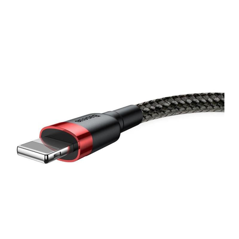 Καλώδιο Σύνδεσης USB 2.0 Baseus Cafule USB A σε Lightning 7.5W 1.5A 2m Μαύρο-Κόκκινο