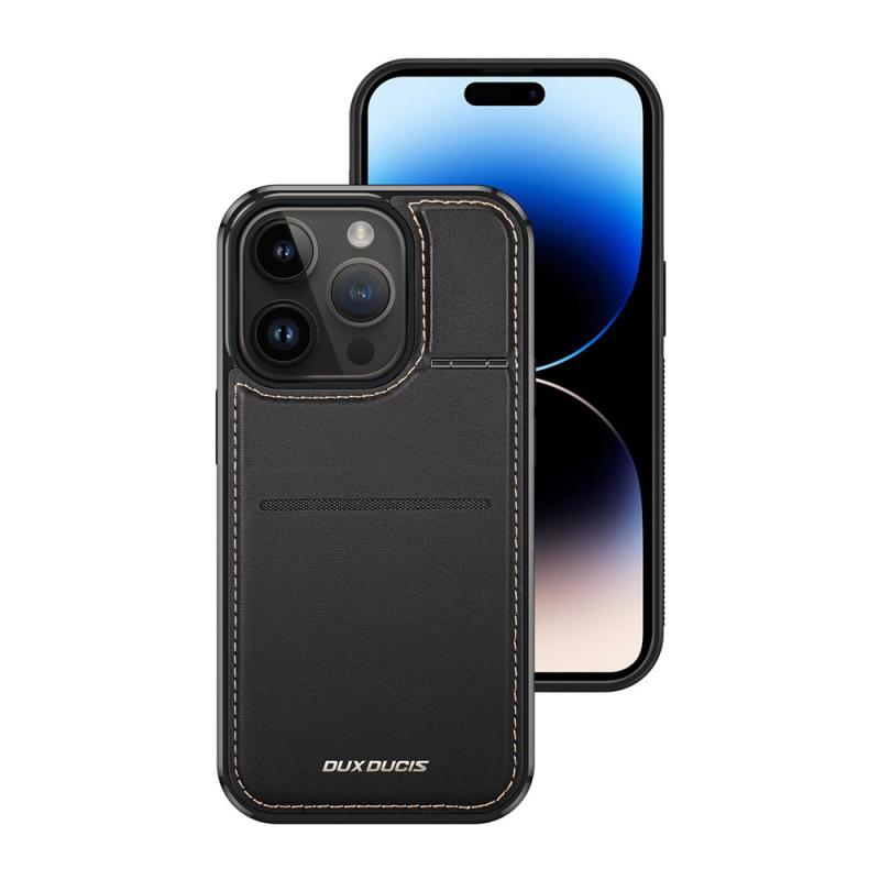 Θήκη Δερμάτινη Dux Ducis Rafi Mag 3 σε 1 MagSafe RFID Blocker Apple iPhone 15 Pro Max με Stand Μαύρο