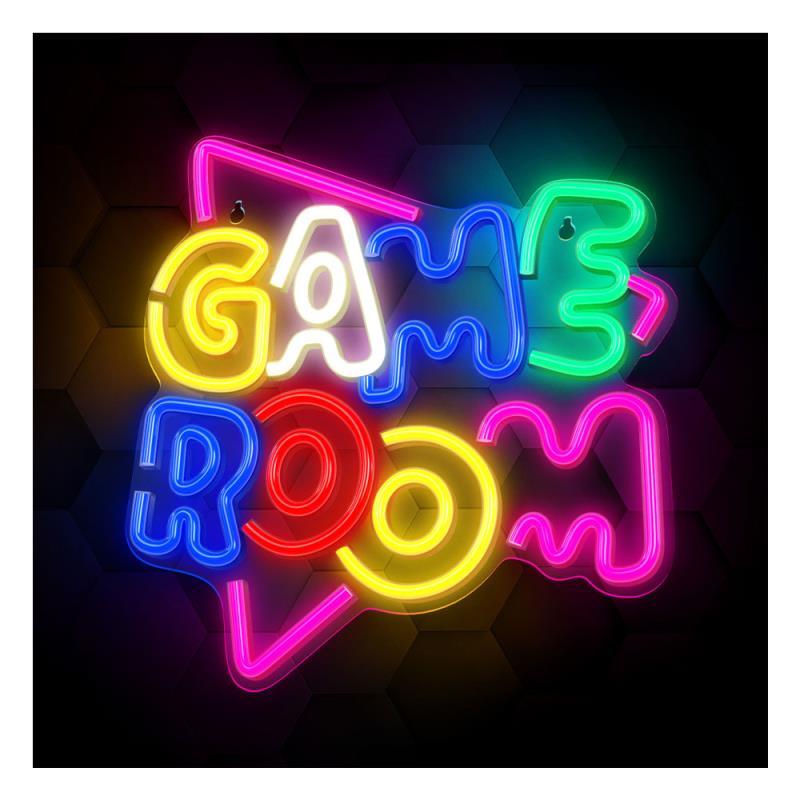 Neon Plexi LED Neolia NNE20 GAME ROOM (USB/Μπαταρίας & On/Off) Πολύχρωμο