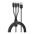 Καλώδιο Σύνδεσης USB 2.0 Devia EC048 Braided 3 σε 1 USB A σε Micro USB & USB C & Lightning 15W 1.2m Gracious Μαύρο
