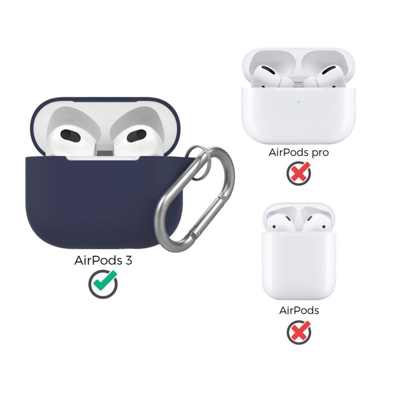 Θήκη Σιλικόνης AhaStyle PT148 Apple AirPods 3 Premium με Γάντζο Σκούρο Μπλε