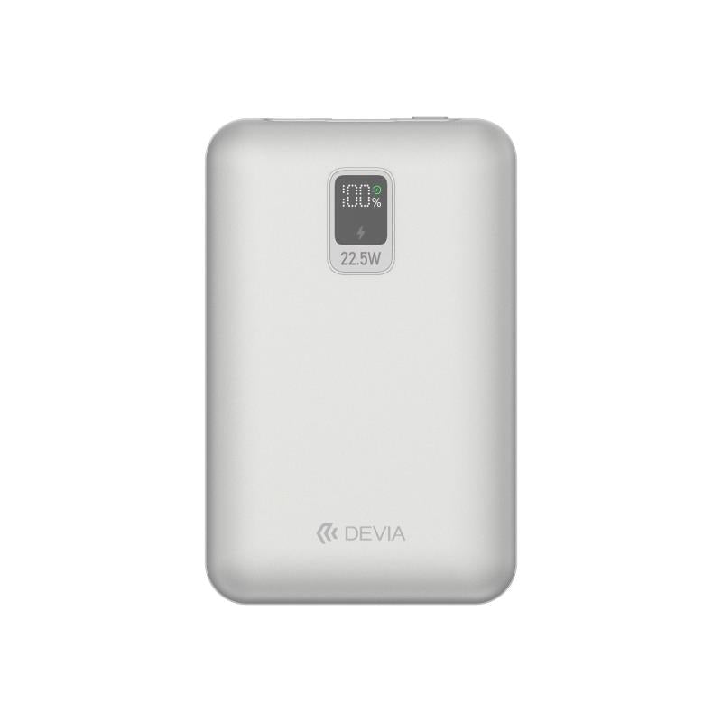 Φορτιστής Ανάγκης Devia EP202 22.5W 10000mAh Mini με 2 Ενσωματωμένα Καλώδια Extreme Speed Ασημί