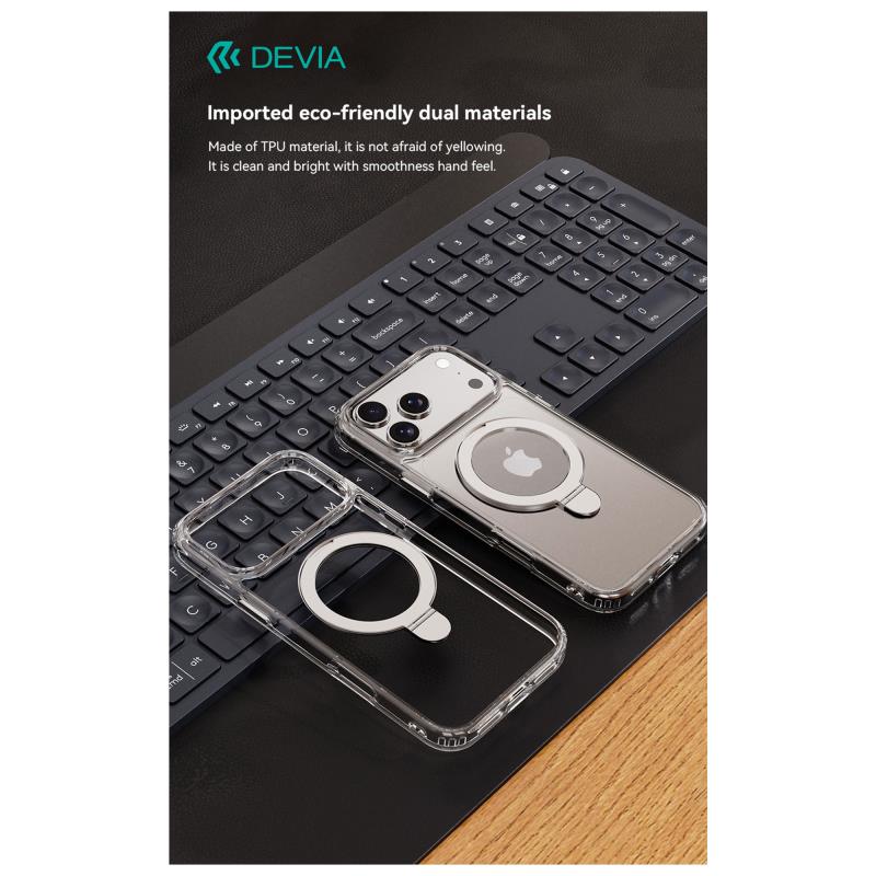 Θήκη TPU & PC Devia Apple iPhone Air Magnetic Shock Proof Clean με Stand Διάφανο