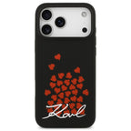 Θήκη Σιλικόνης Karl Lagerfeld Magsafe Apple iPhone 17 Pro Max Heart Sign Logo Μαύρο