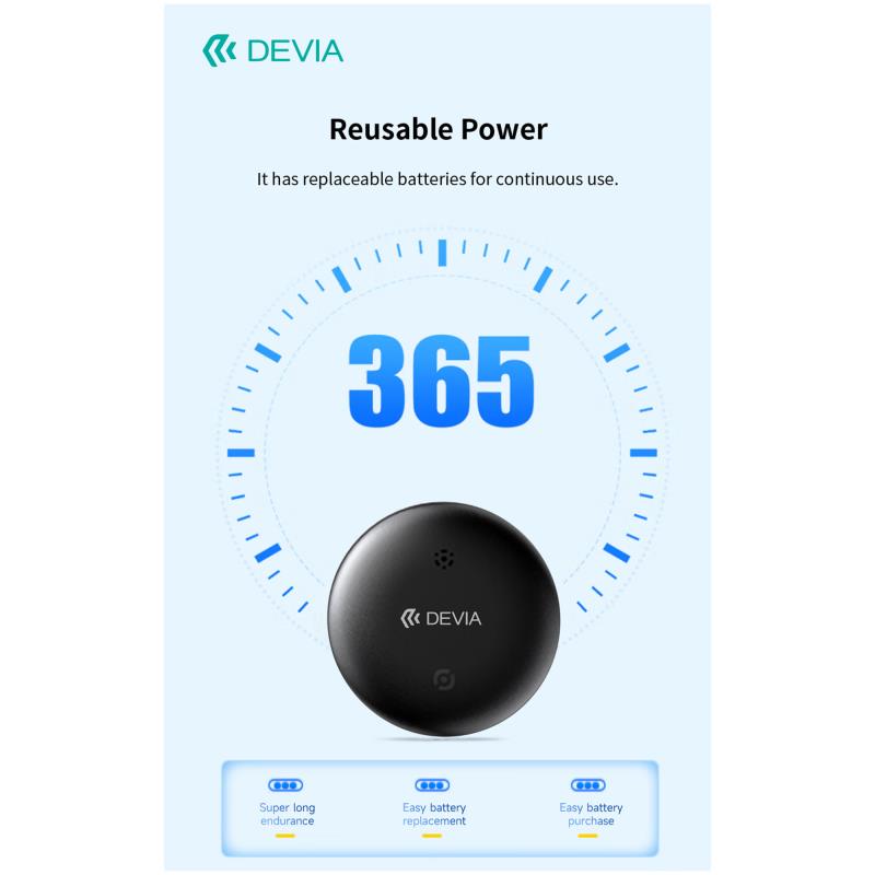 Συσκευή Εντοπισμού Devia Tag EM611 Android & iOS Dual System Λευκό