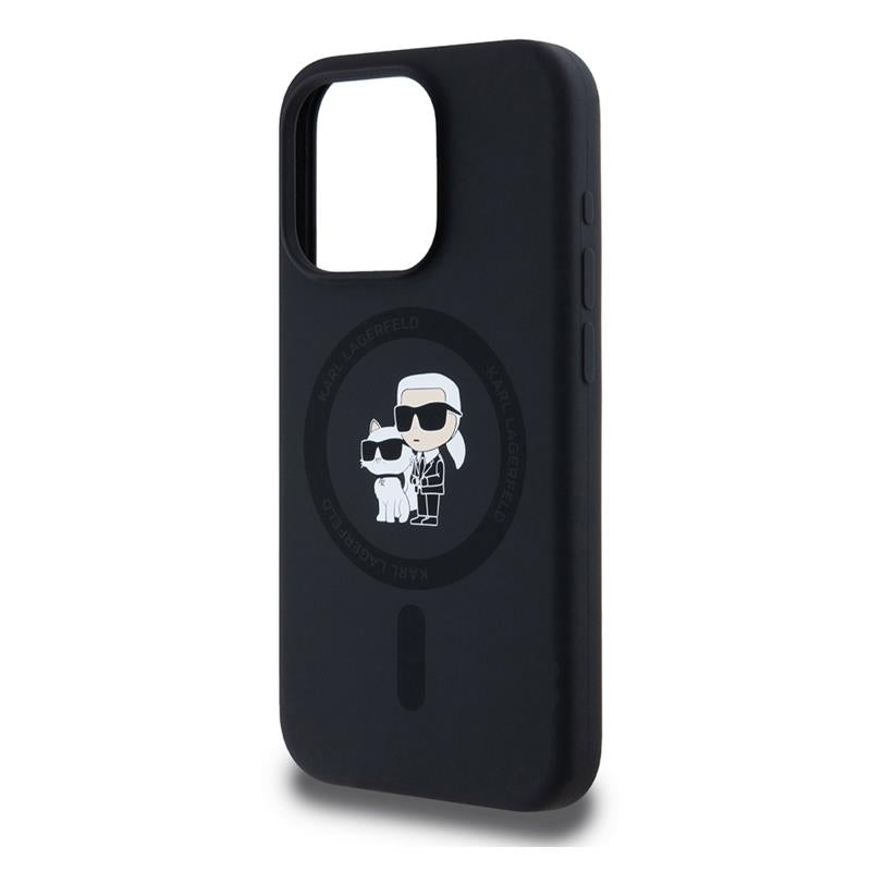 Θήκη Σιλικόνης Karl Lagerfeld Magsafe Apple iPhone 15 Pro Karl & Choupette Heads Μαύρο