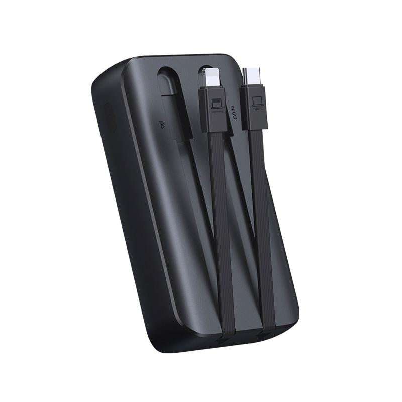 Φορτιστής Ανάγκης Joyroom JR-PBC06 30W 10000mAh PD με 2 Ενσωματωμένα Καλώδια Μαύρο