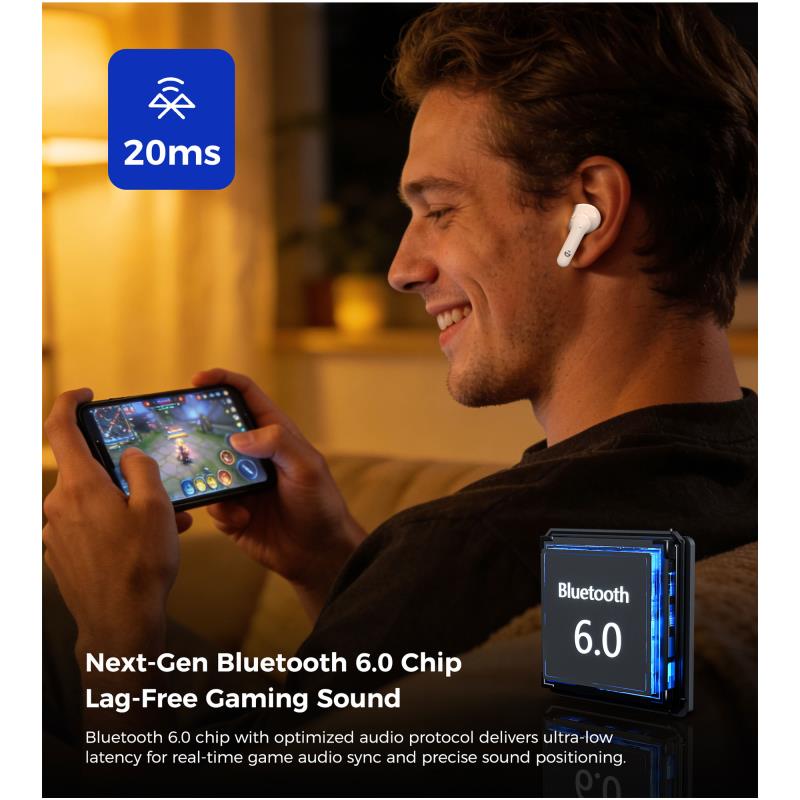 True Wireless Ακουστικά Bluetooth Choetech BH-T83 ANC+ENC Λευκό