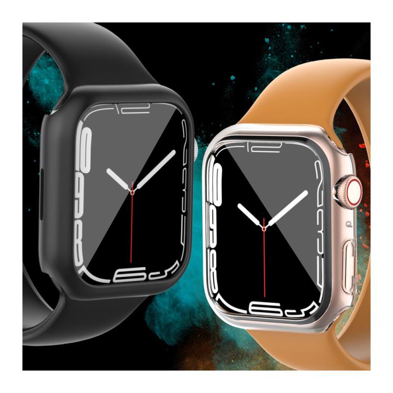 Θήκη PC Ahastyle WG59 Apple Watch 7/ 8/ 9 41mm Ματ Διάφανο & Μαύρο (2 τεμ.)