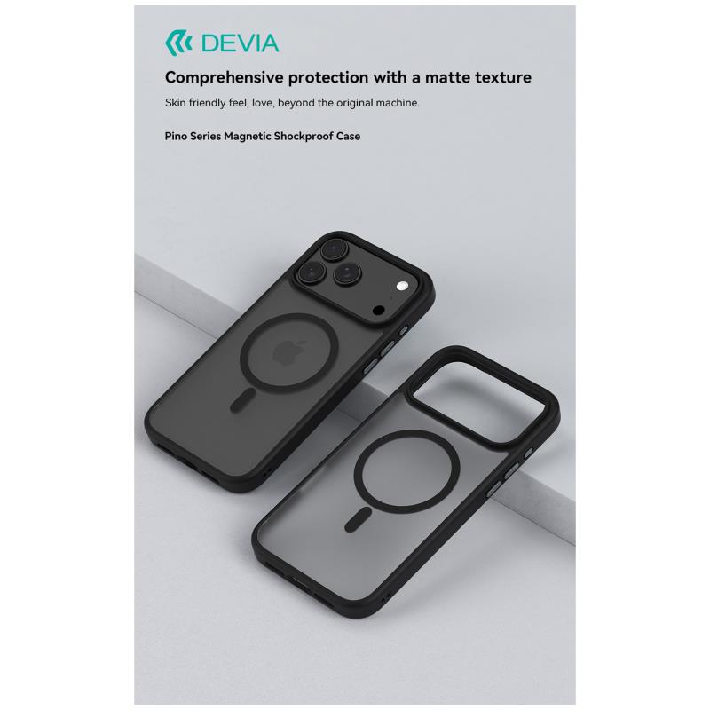 Θήκη TPU & PC Devia Apple iPhone 17 Pro Magnetic Shock Proof Pino Γκρι