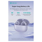 True Wireless Ακουστικά Bluetooth Devia EM402 OWS Pro2 Clip-On Μωβ
