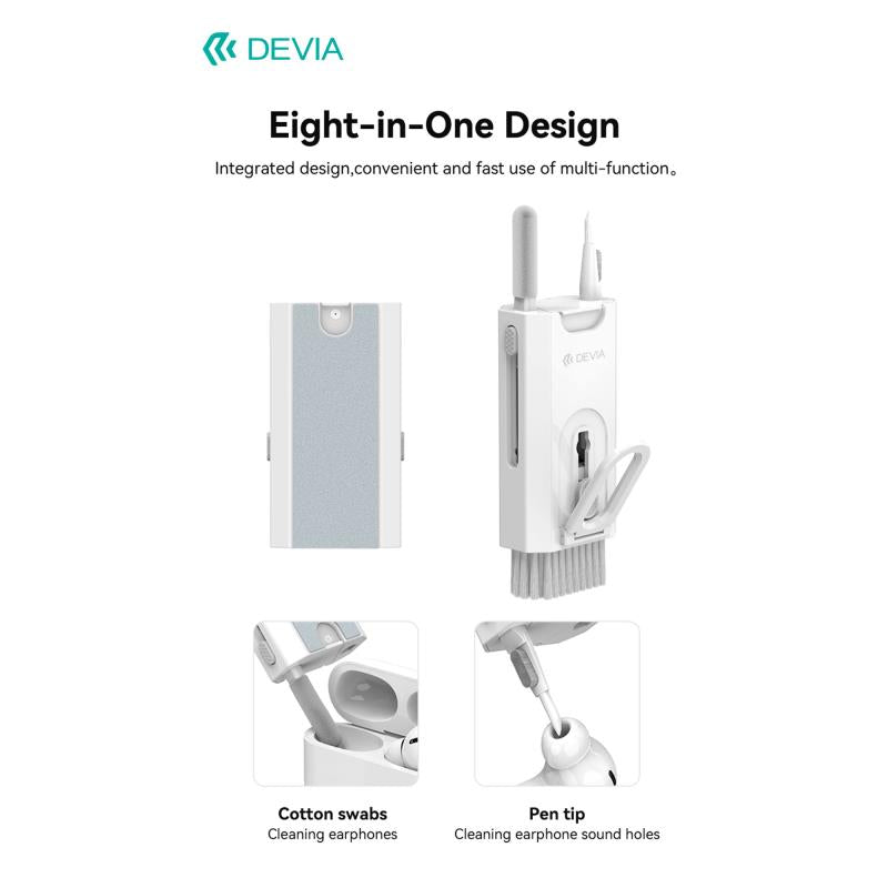 Πολυλειτουργικό Kit Καθαρισμού Devia EL236 8 σε 1 Clean Λευκό