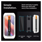 Tempered Glass Full Face Spigen Glas.tR EZ-FIT Privacy Apple iPhone 16 Pro/ 17/ 17 Pro (2 τεμ.)