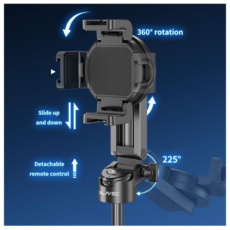 Ασύρματο Selfie Stick & Τρίποδο Blavec Coco Mini P05 Μαγνητικό με Τηλεχειριστήριο για Smartphones Πλάτους 60mm έως 95mm Μαύρο