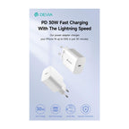 Φορτιστής Ταξιδίου Ταχείας Φόρτισης Devia RCE-3005CL με Έξοδο USB C GaN PD 30W Smart Λευκό