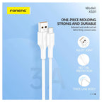 Καλώδιο Σύνδεσης USB 2.0 Foneng XS01 3in1 USB A σε Micro USB & USB C & Lightning 3A 15W 1.2m Λευκό