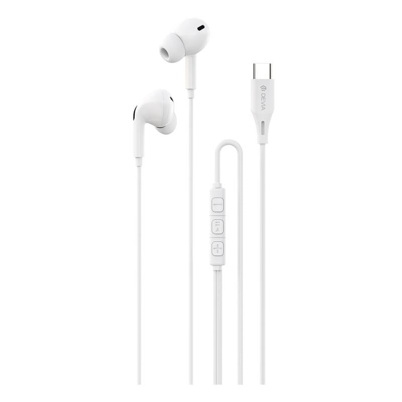 Hands Free Stereo Devia EM107 A2 USB C Kintone Λευκό