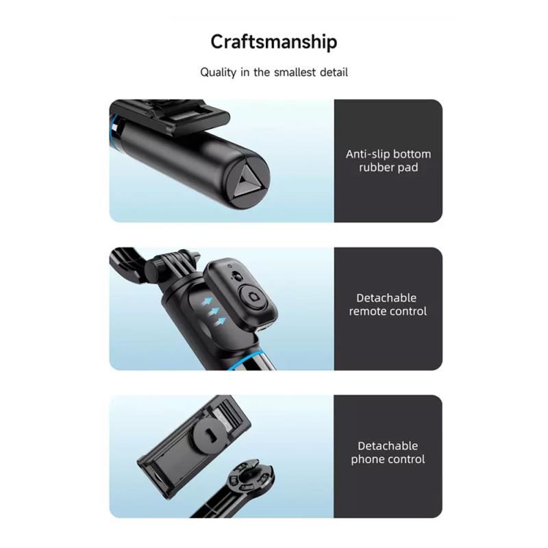 Ασύρματο Selfie Stick & Τρίποδο Devia C10 Life Creation για Smartphones Πλάτους 65 έως 95mm Μαύρο