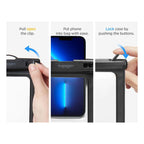Universal Αδιάβροχη Θήκη Spigen A601 για Smartphones έως 6.9" Μαύρο (2 τεμ.)