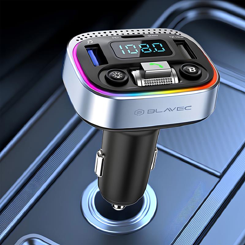Φορτιστής Αυτοκινήτου Ταχείας Φόρτισης Blavec TR-04 με Διπλή Έξοδο USB A & USB C PD QC 30W & Bluetooth MP3 & FM Μαύρο
