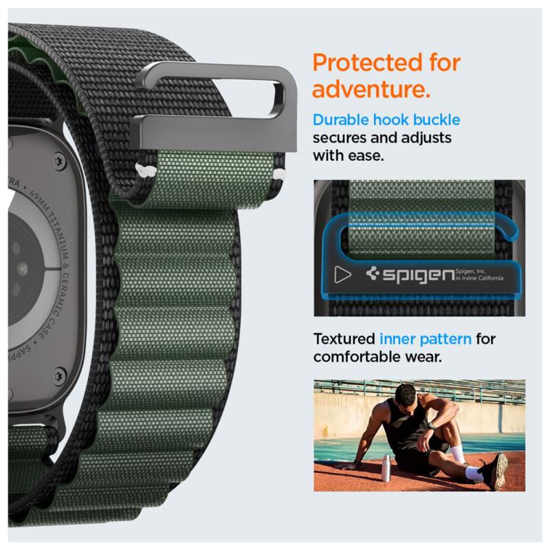 Λουράκι Spigen WBF1 Apple Watch (44/ 45/ 46/ 49mm) Μαύρο-Πράσινο
