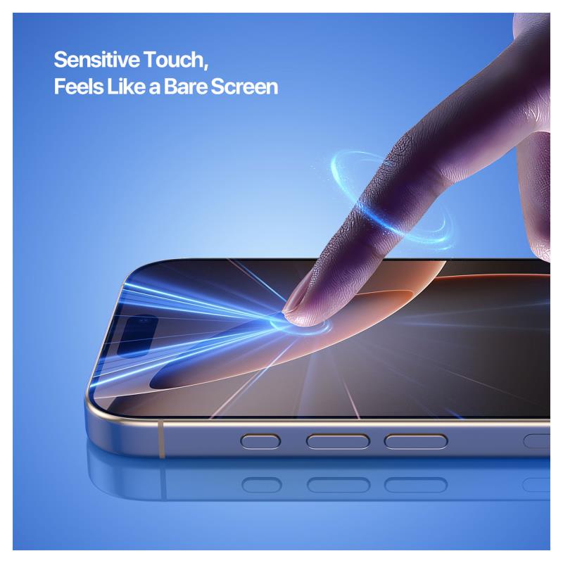 Tempered Glass 2.5D Dux Ducis Apple iPhone 16 Pro με Dust-free Auto Alignment Kit Roga Μαύρο (1 τεμ.)