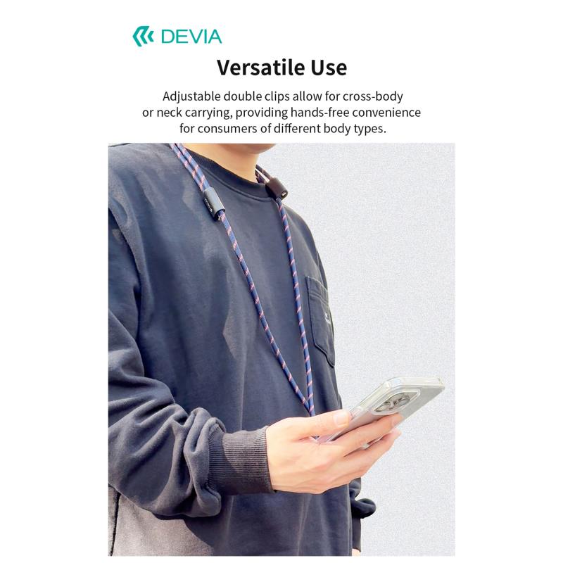 Καλώδιο Σύνδεσης USB 2.0 Woven Adjustable Lanyard Devia EC428 USB C σε USB C PD 60W 1.6m Cable Pro5 Μαύρο