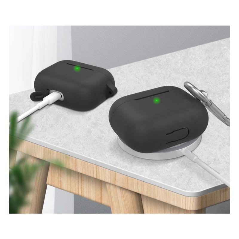 Θήκη Σιλικόνης AhaStyle PT148 Apple AirPods 3 Premium με Γάντζο Μαύρο