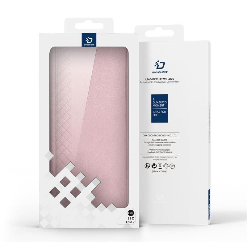 Θήκη Δερμάτινη PU Dux Ducis Samsung Galaxy Z Fold 7 5G Magnetic Bril Ροζ