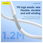 Hands Free Stereo Foneng T66 USB C Λευκό