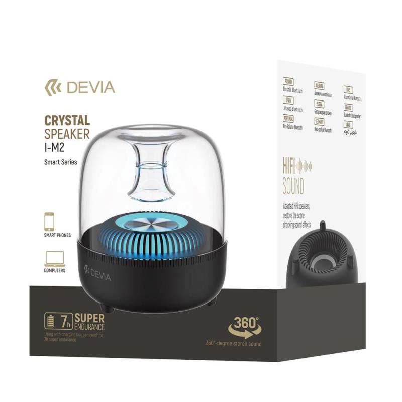 Φορητό Ηχείο Bluetooth Devia I-M2 EM046 5W Smart Διάφανο-Μαύρο