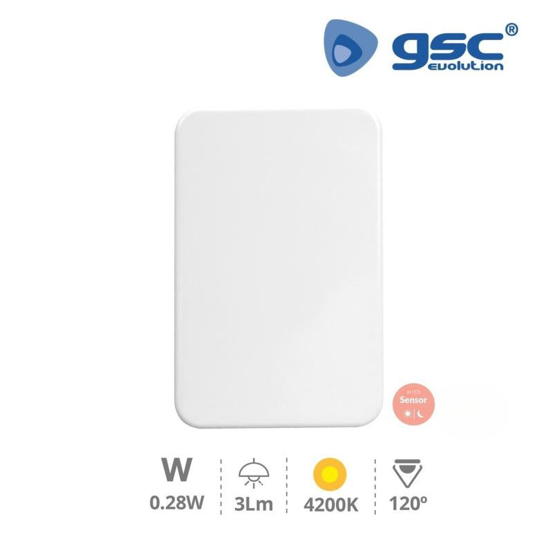 Φωτάκι Νυκτός LED GSC με Αισθητήρα Φωτός 4000K Λευκό