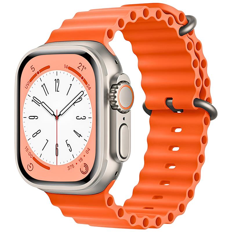 Λουράκι Σιλικόνης Ocean για Apple Watch 44/ 45/ 46/ 49mm Πορτοκαλί (Ασυσκεύαστο)