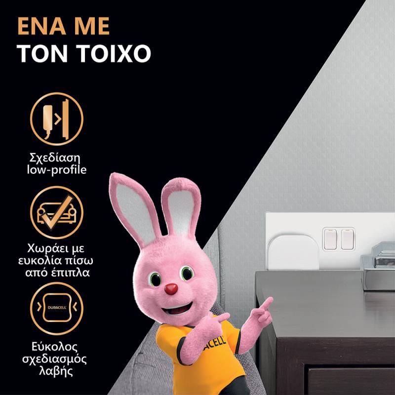 Φορτιστής Ταξιδίου Duracell με Έξοδο USB A 12W 2.4A Λευκό