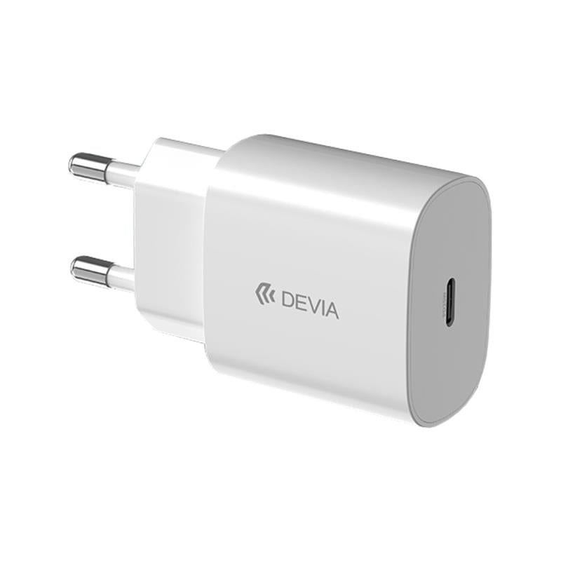 Φορτιστής Ταξιδίου Ταχείας Φόρτισης Devia EA315 με Έξοδο USB C PD 25W Smart Λευκό