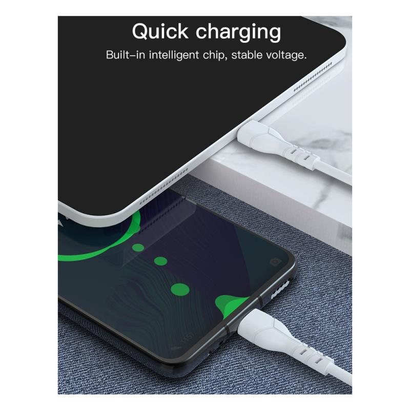 Καλώδιο Σύνδεσης USB 2.0 Devia EC145 USB A σε USB C 10.5W 1m Kintone Λευκό