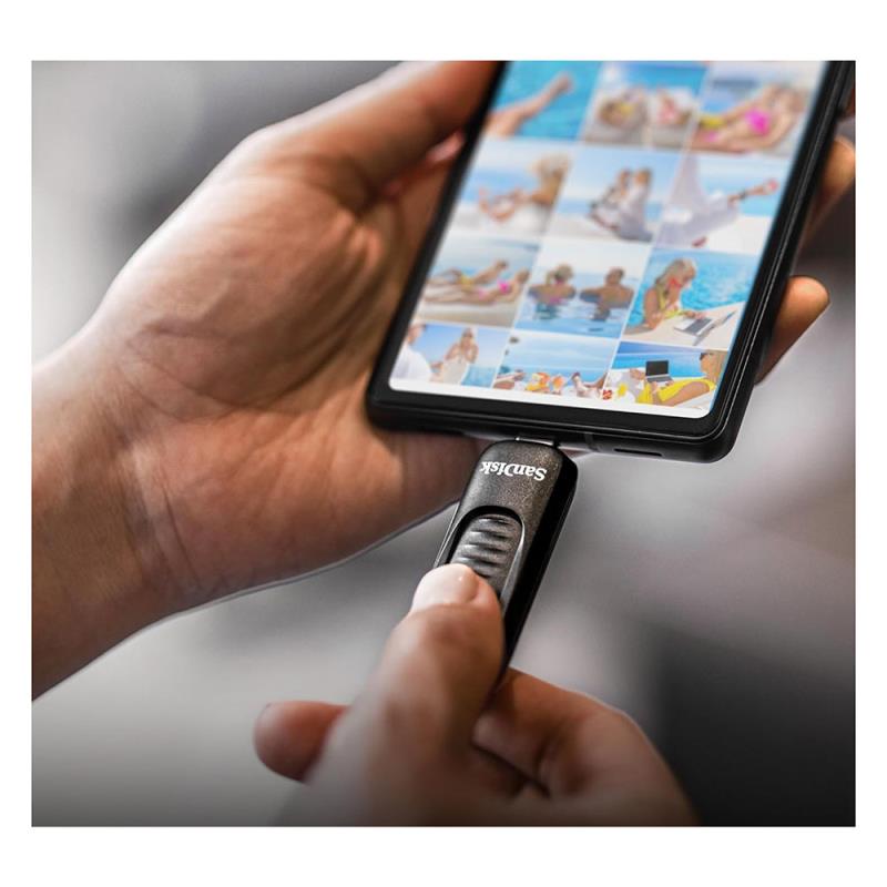 USB 3.2 Flash Disk SanDisk Ultra Slider USB C 128GB 400MB/s Μαύρο