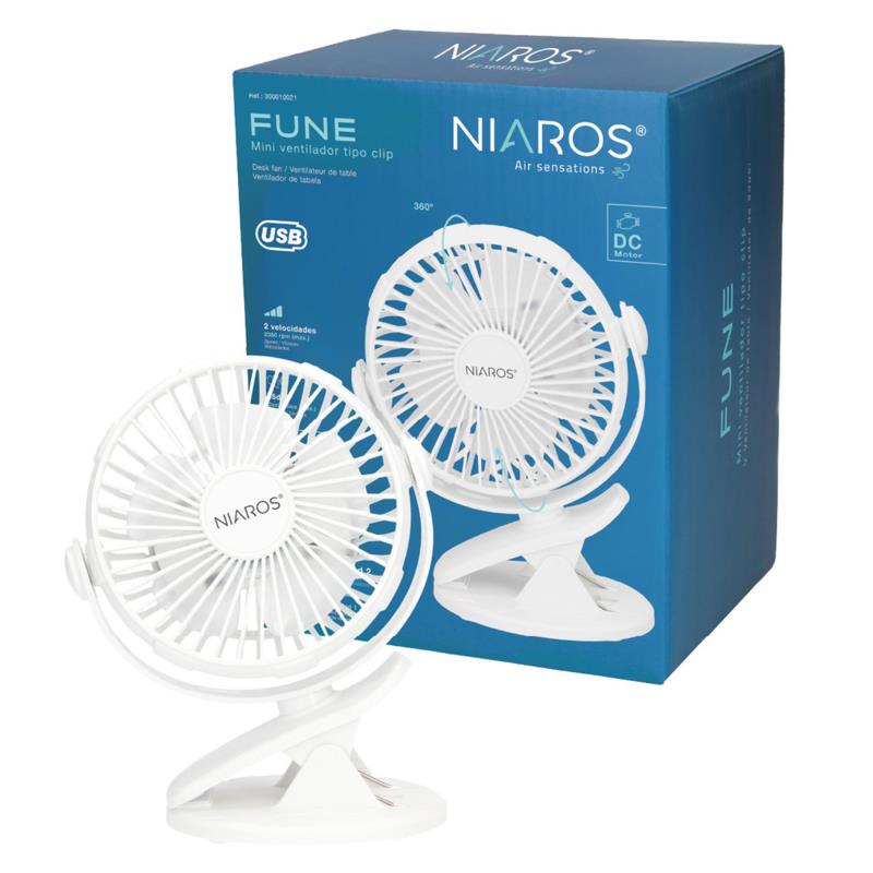 Επιτραπέζιος Ανεμιστήρας Niaros Fune USB 3W Mini Λευκό