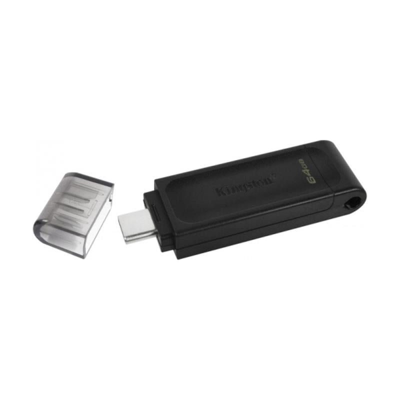 USB 3.2 Flash Disk Kingston DT70 USB C 64GB Μαύρο