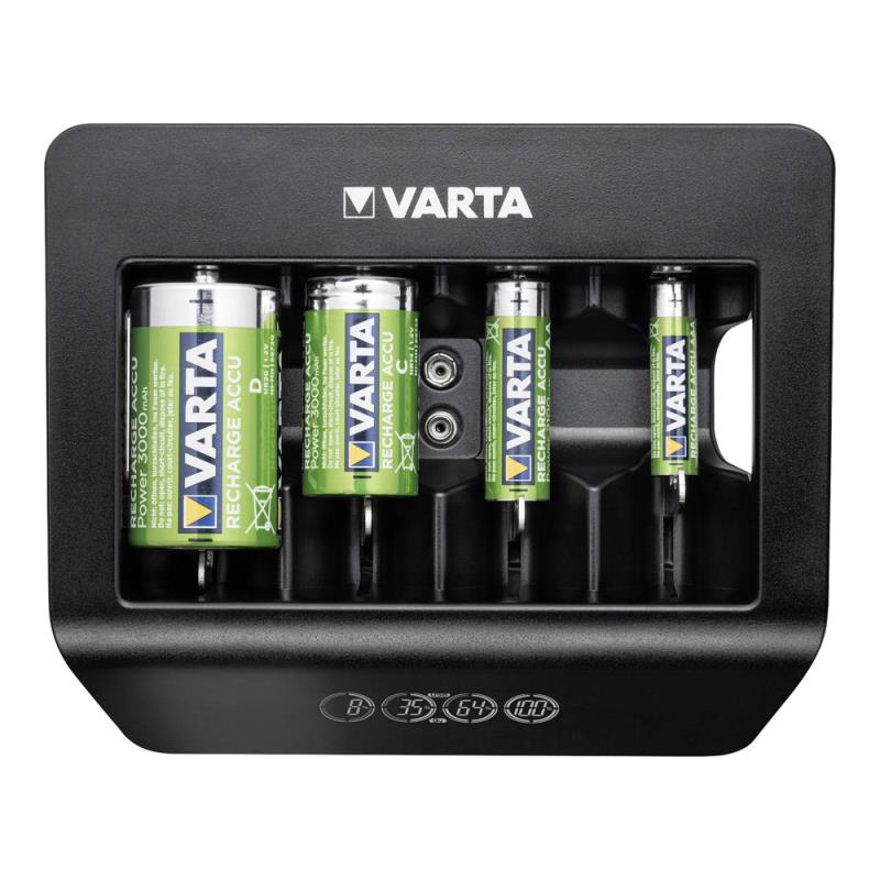 Φορτιστής Μπαταριών Varta Universal έως 5τεμ ΑΑ/ΑΑΑ/C/D/9V Μπαταρίες με Οθόνη LCD & Έξοδο USB