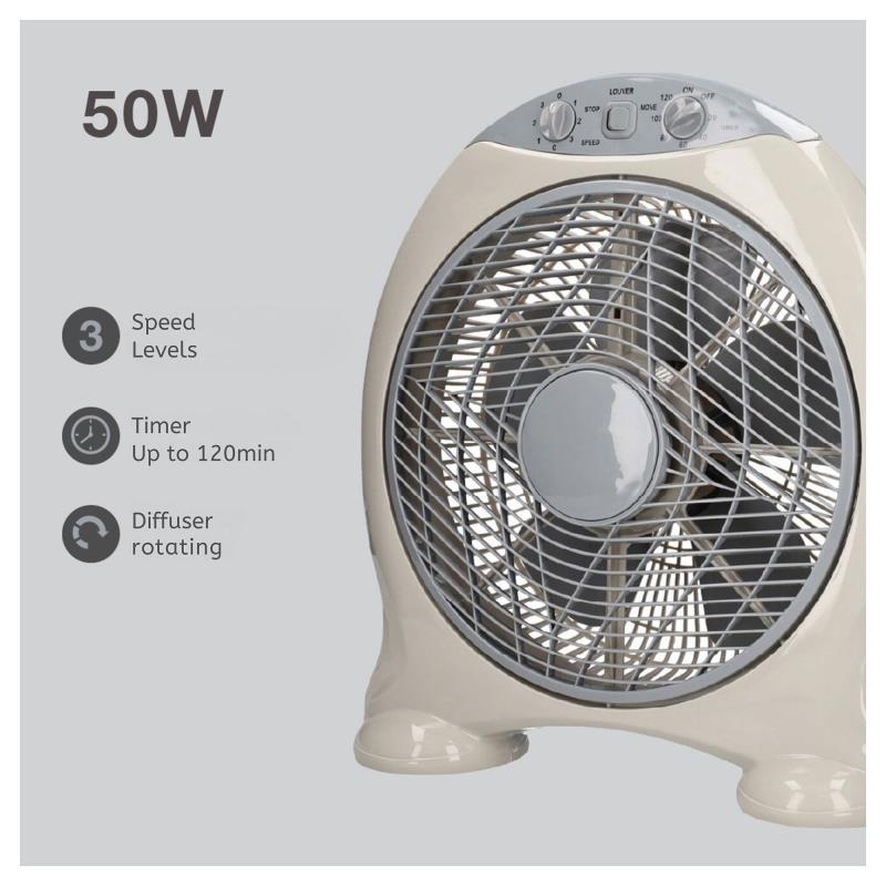 Επιδαπέδιος Ανεμιστήρας Box Niaros Santadi 50W Μπεζ