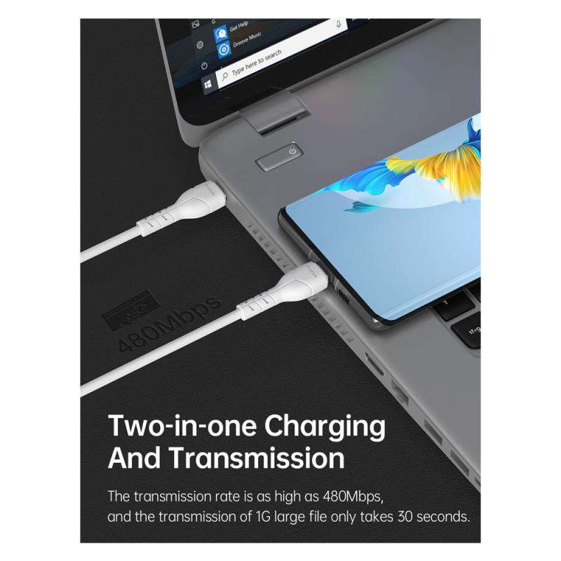 Καλώδιο Σύνδεσης USB 2.0 Devia EC151 USB C σε USB C 15W 1m Kintone Λευκό
