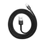 Καλώδιο Σύνδεσης USB 2.0 Baseus Cafule USB A σε Lightning 7.5W 1.5A 2m Μαύρο-Γκρι