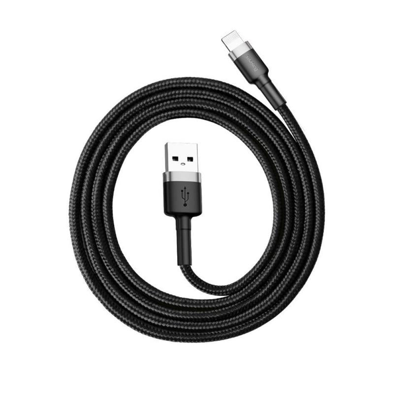 Καλώδιο Σύνδεσης USB 2.0 Baseus Cafule USB A σε Lightning 7.5W 1.5A 2m Μαύρο-Γκρι