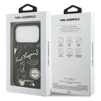 Θήκη TPU Karl Lagerfeld Apple iPhone 17 Pro Max Hardcase Grained Pattern Logo Μαύρο