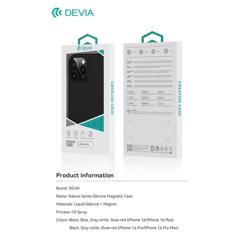 Θήκη Silicon Devia Apple iPhone 16 Pro Magnetic Nature Γκρι-Λευκό