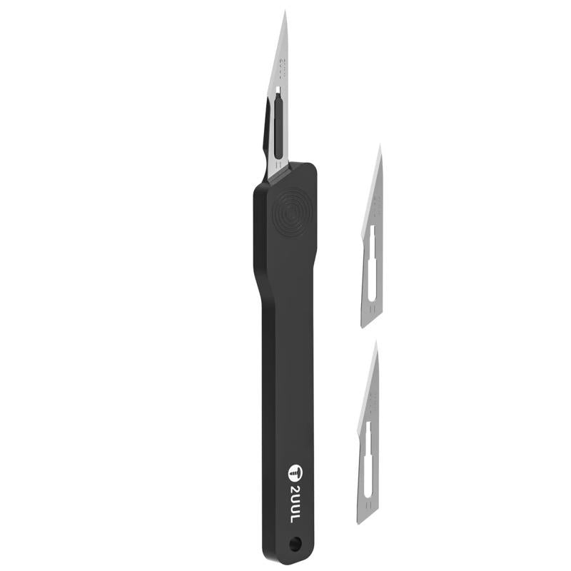 Σετ Λεπίδων Ακριβείας 2UUL BL11 BB Shark Black Knight με Λαβή Αλουμινίου & 3 Ανταλλακτικές Λεπίδες Μαύρο