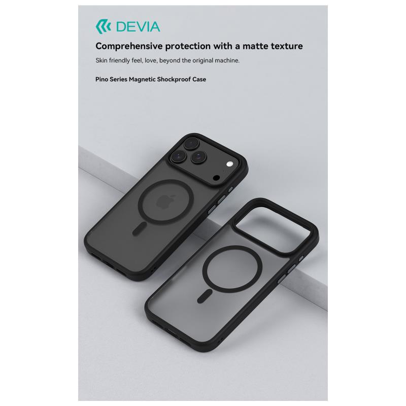 Θήκη TPU & PC Devia Apple iPhone 17 Magnetic Shock Proof Pino Μαύρο