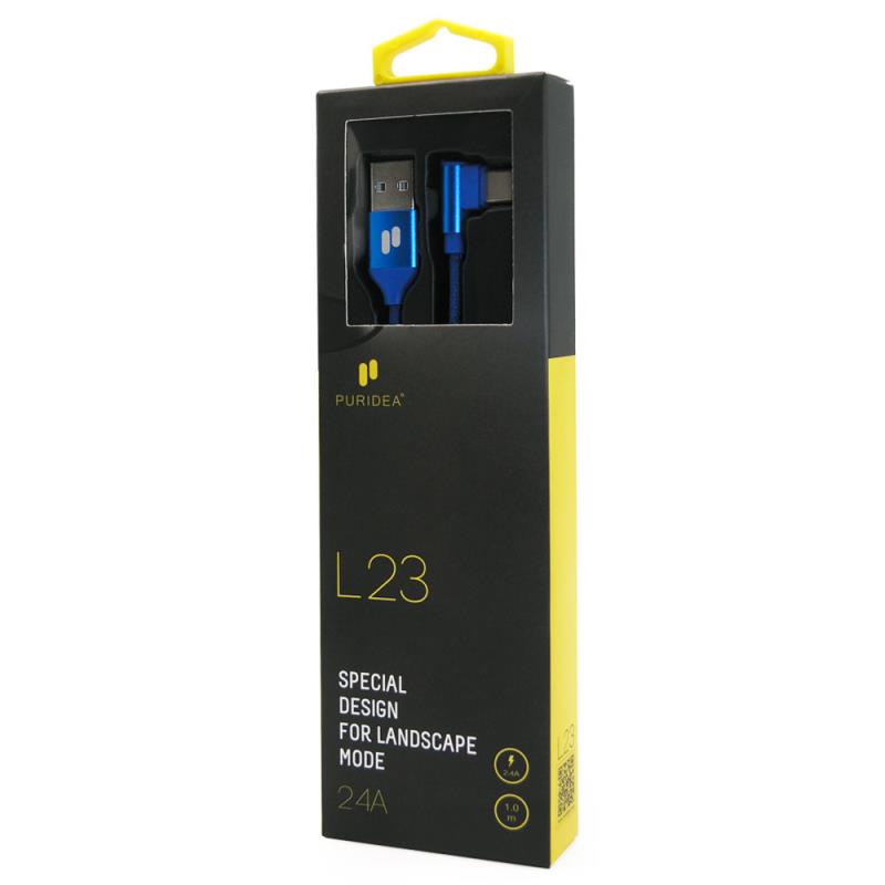 Καλώδιο Σύνδεσης USB 2.0 Puridea L23 USB A σε USB C 2.4A 1m Μπλε
